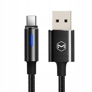 Kabel USB typ-C 1,5m z auto wyłączaniem czarny